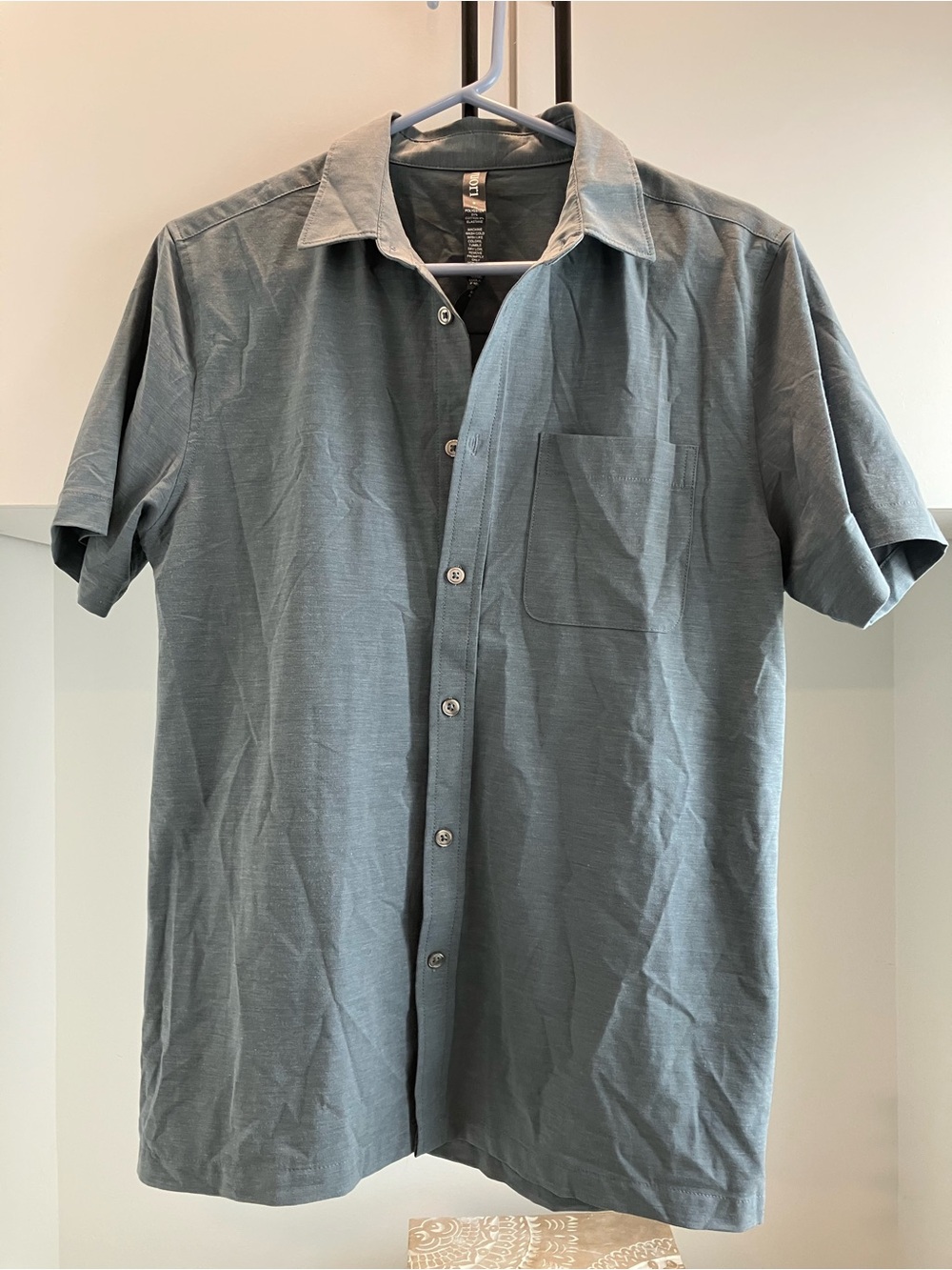 Vuori Short-Sleeve Button-Down Shirt - Slate Blue